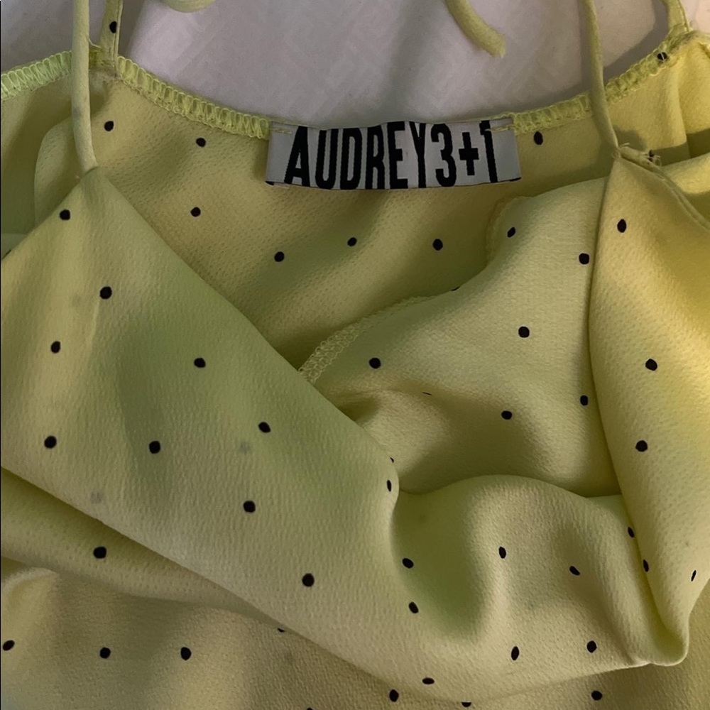 green polka dot dress